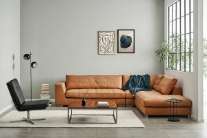 Sofa Amery màu caramel - phối cảnh