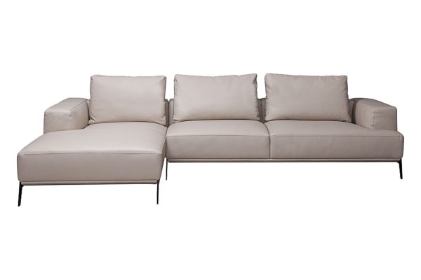 Sofa góc trái Horsen da tự nhiên màu kem đậm 1