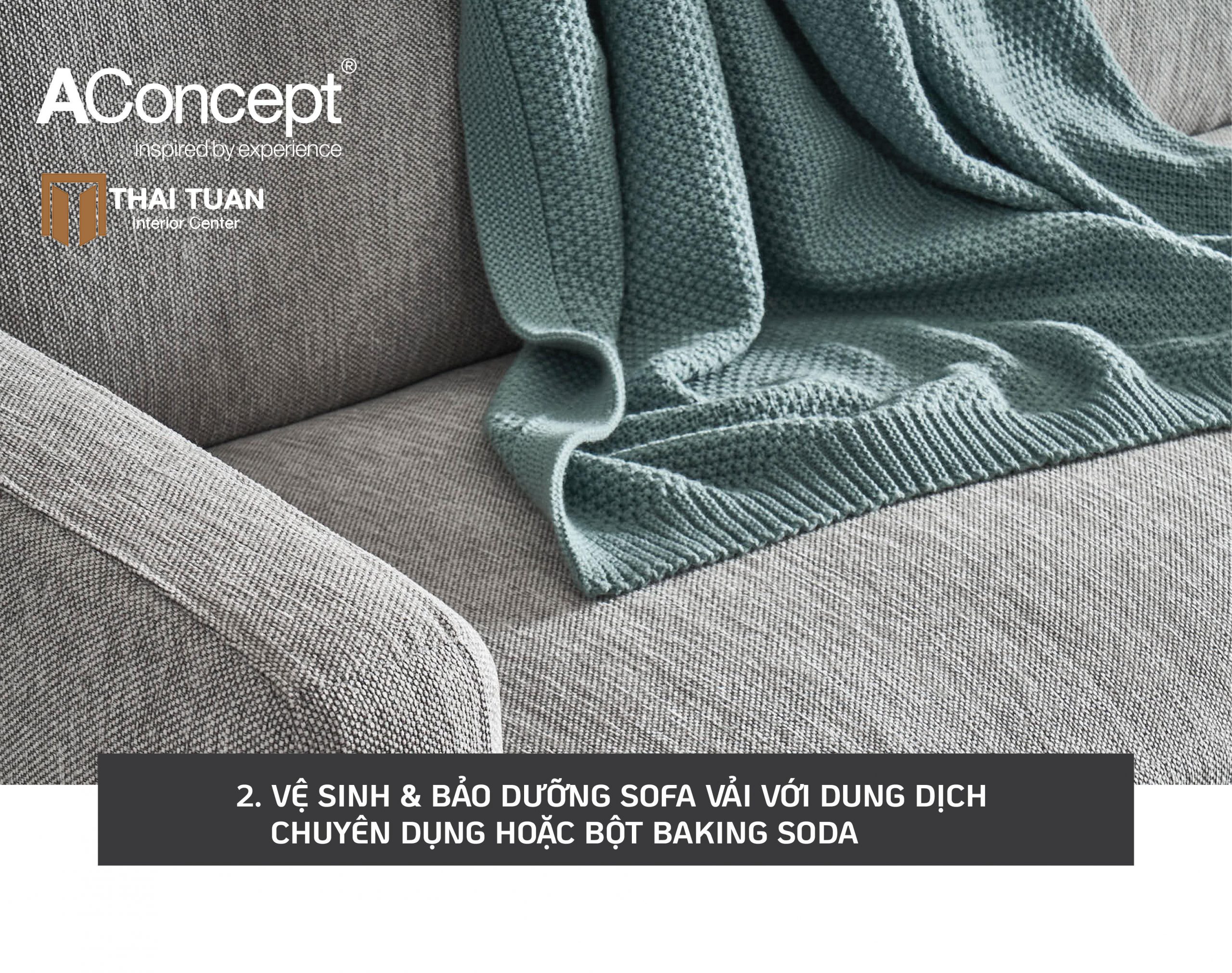 Cách vệ sinh sofa vải với Baking Soda và dung dịch chuyên dụng
