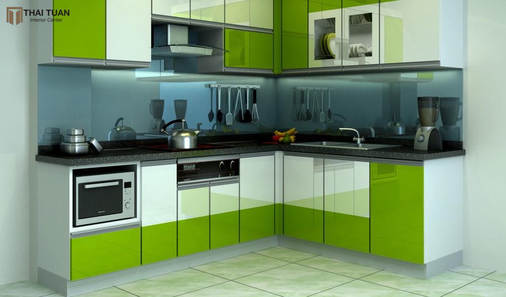 tủ bếp màu xanh hải phòng